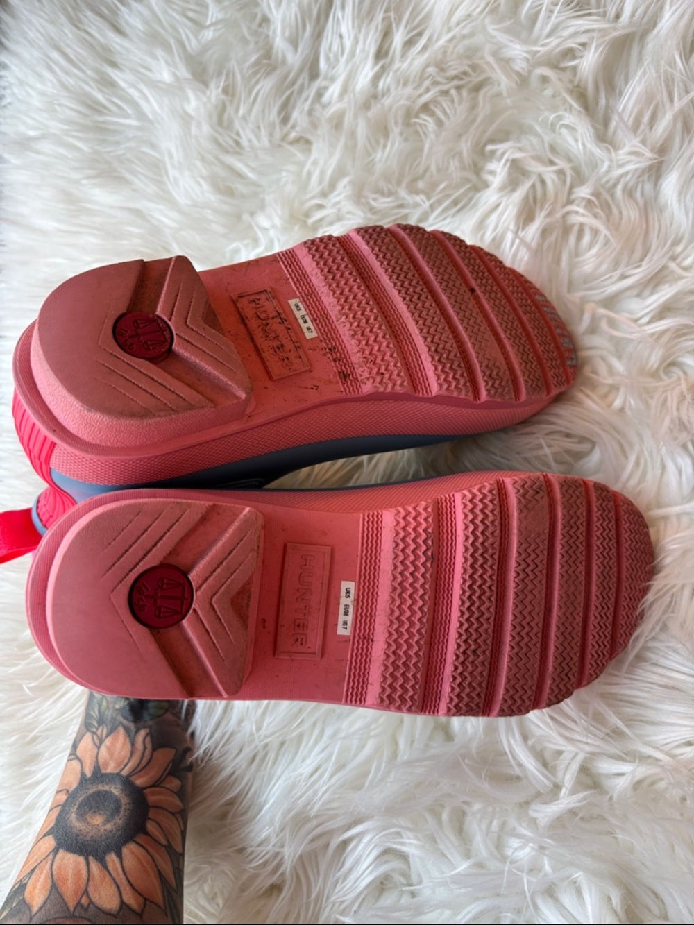 Hunter blue and pink short boots - Picture 7 of 10